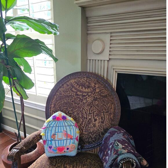 Milli Home Embellished Bird Cage Throw Pillow 12 X 14 NWT - Picture 3 of 6